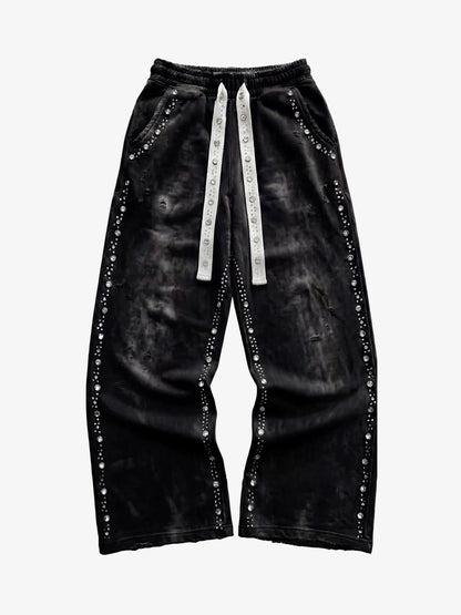 Distressed Rhinestone Sweatpants