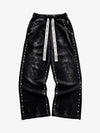 Used-Look-Jogginghose mit Strasssteinen