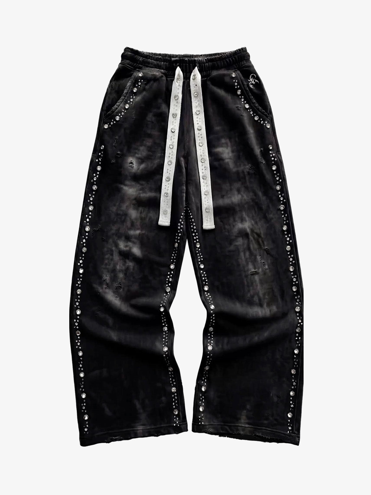 Distressed Rhinestone Sweatpants