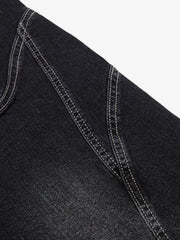 Lace-Up Denim Jeans; Black / S, Black / M, Black / L, Black / XL, Black / 2XL