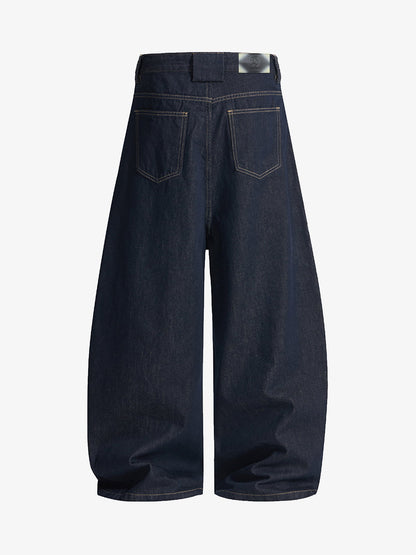 Wide-Leg Denim Trousers with Unique Patchwork Design for Modern Fashionistas 