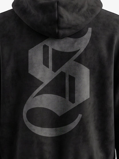 Belt Detail Suede Hoodie