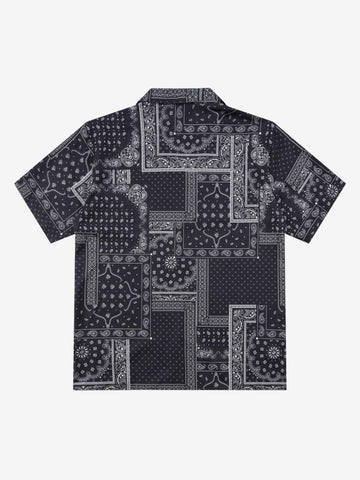 Vintage Bandana Patchwork Camp Collar Boxy Shirt 