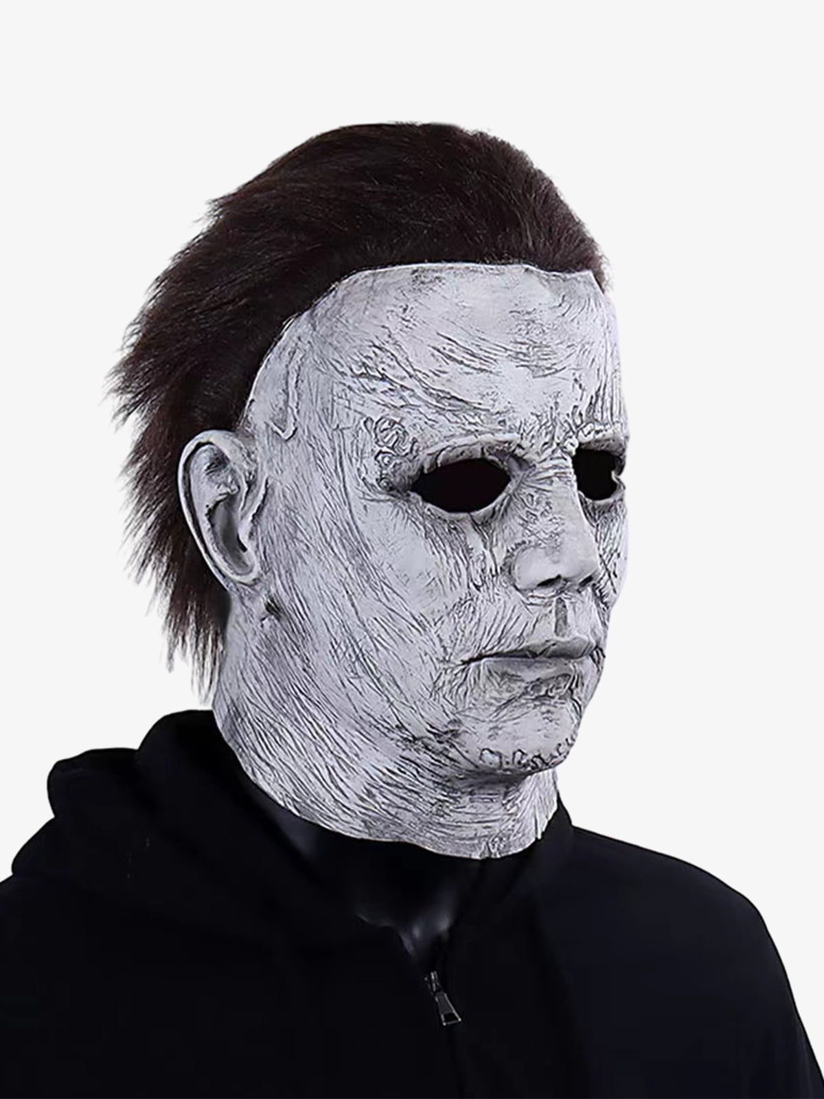 Halloween Horror Mask with Distressed White Finish for Spooky Costume Fun 