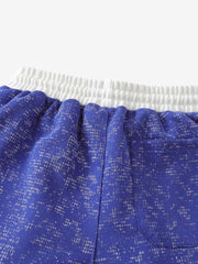 Textured Knit Wide-Leg Drawstring Pants