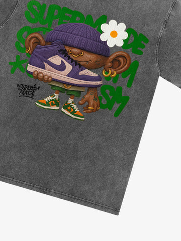 Street Cartoon Sneaker Graffiti Sneaker T-shirt 