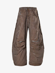 Grunge Deconstructed Eyelet Baggy Jeans