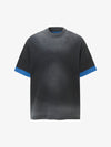 Vintage Distressed Washed Gradient Short-sleeved T-shirt 