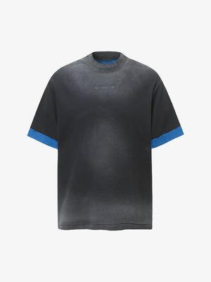 Vintage Distressed Washed Gradient Short-sleeved T-shirt 