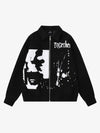 Dark Portrait Print Splatter Print Jacket