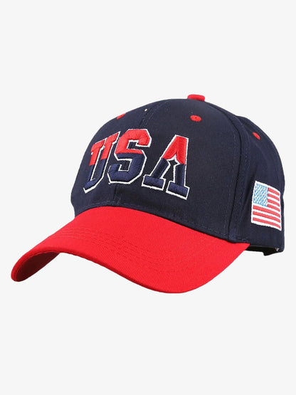Cappellino da baseball bicolore con ricamo USA