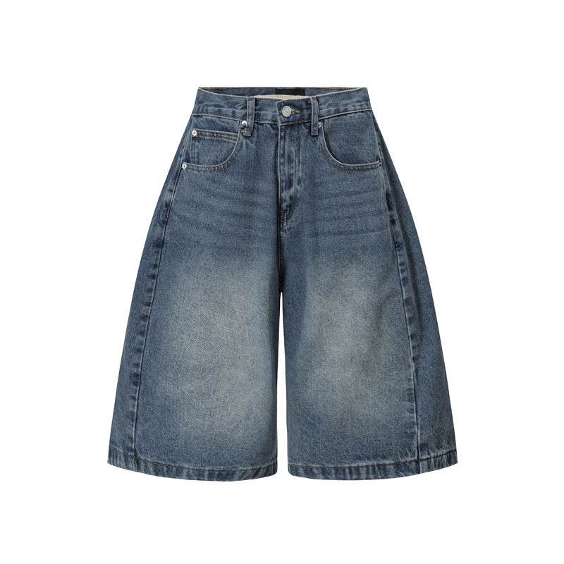 Denim Wide Leg Bermuda Shorts High Waist Relaxed Fit Summer Casual Women's Jeans Shorts 