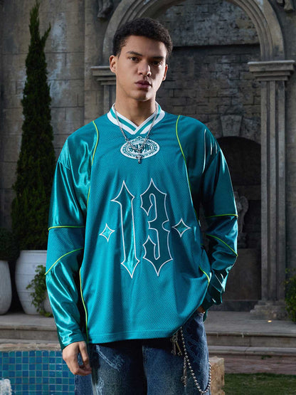 Supermade American Gothic Font Satin Mesh Jersey 