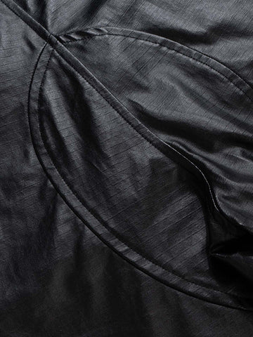 Drawstring Faux Leather Cargo Shorts
