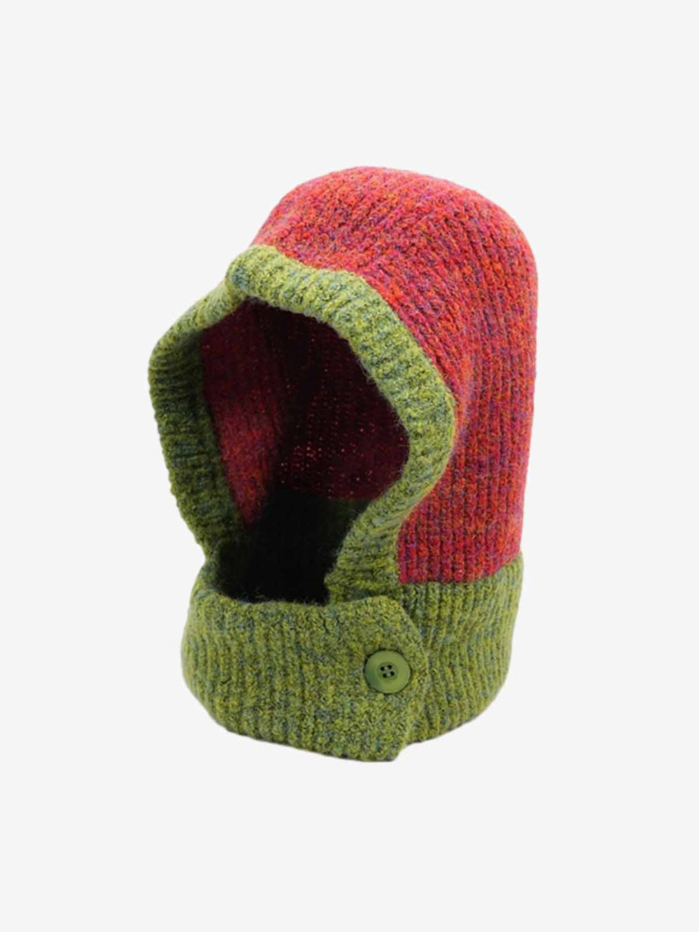 Retro Color-Block Chunky Knit Balaclava Hats 