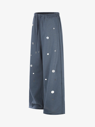 Sequin Detail Low Rise Baggy Sweatpants