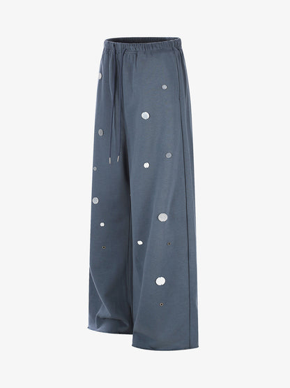 Sequin Detail Low Rise Baggy Sweatpants