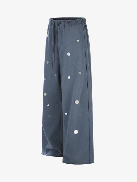 Sequin Detail Low Rise Baggy Sweatpants