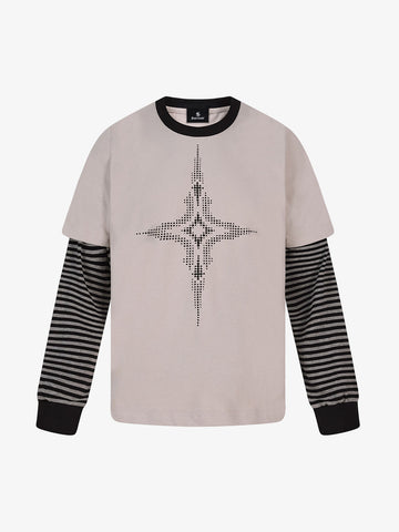 American Retro Street Style Layered Long Sleeve Tee