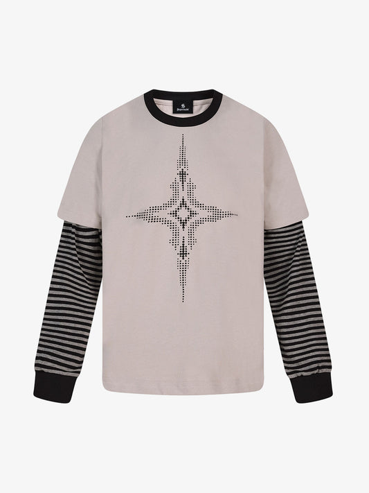 American Retro Street Style Layered Long Sleeve Tee