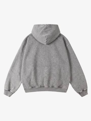 Cross Graphic Washed Distressed Hoodie