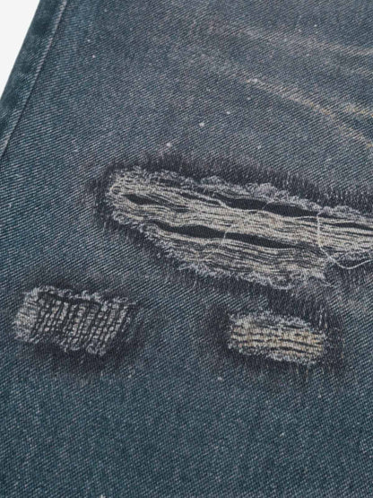RO Chain Hole 3D Printed Baggy Jeans 