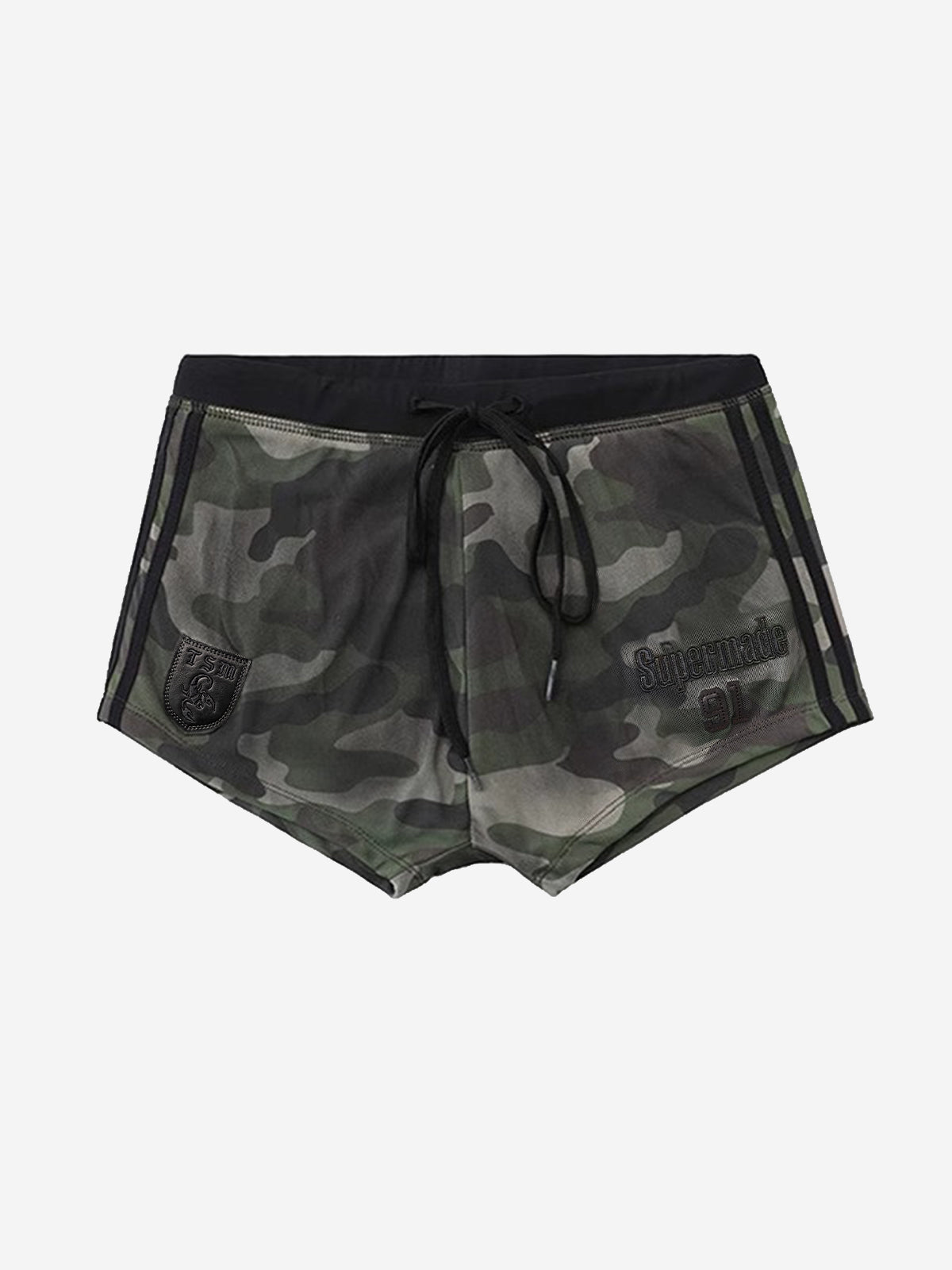 Sportliche Shorts mit Y2K-Grafikstreifen