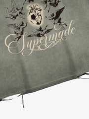 Vest With Distressed Metal Ring Design Featuring A Protective Pattern For The Heart Of The Football 