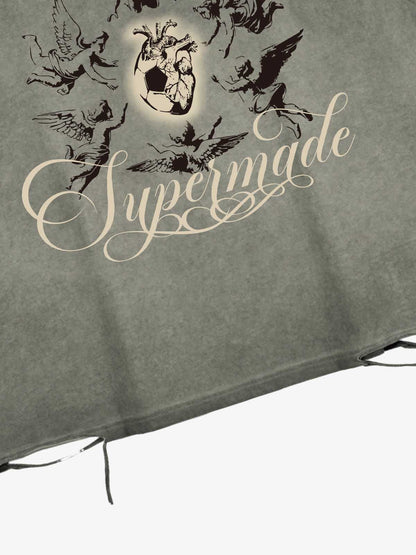 Vest With Distressed Metal Ring Design Featuring A Protective Pattern For The Heart Of The Football 