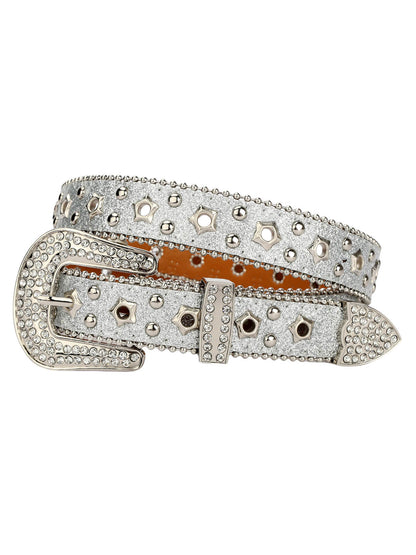 Sparkling Silver Rhinestone Embellishments Belt 