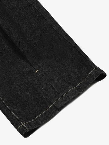 The Supermade Cotton Blend Washed Pleated Wide-leg Jeans With A Scorpion Logo Faux Embroidered Print Design. 
