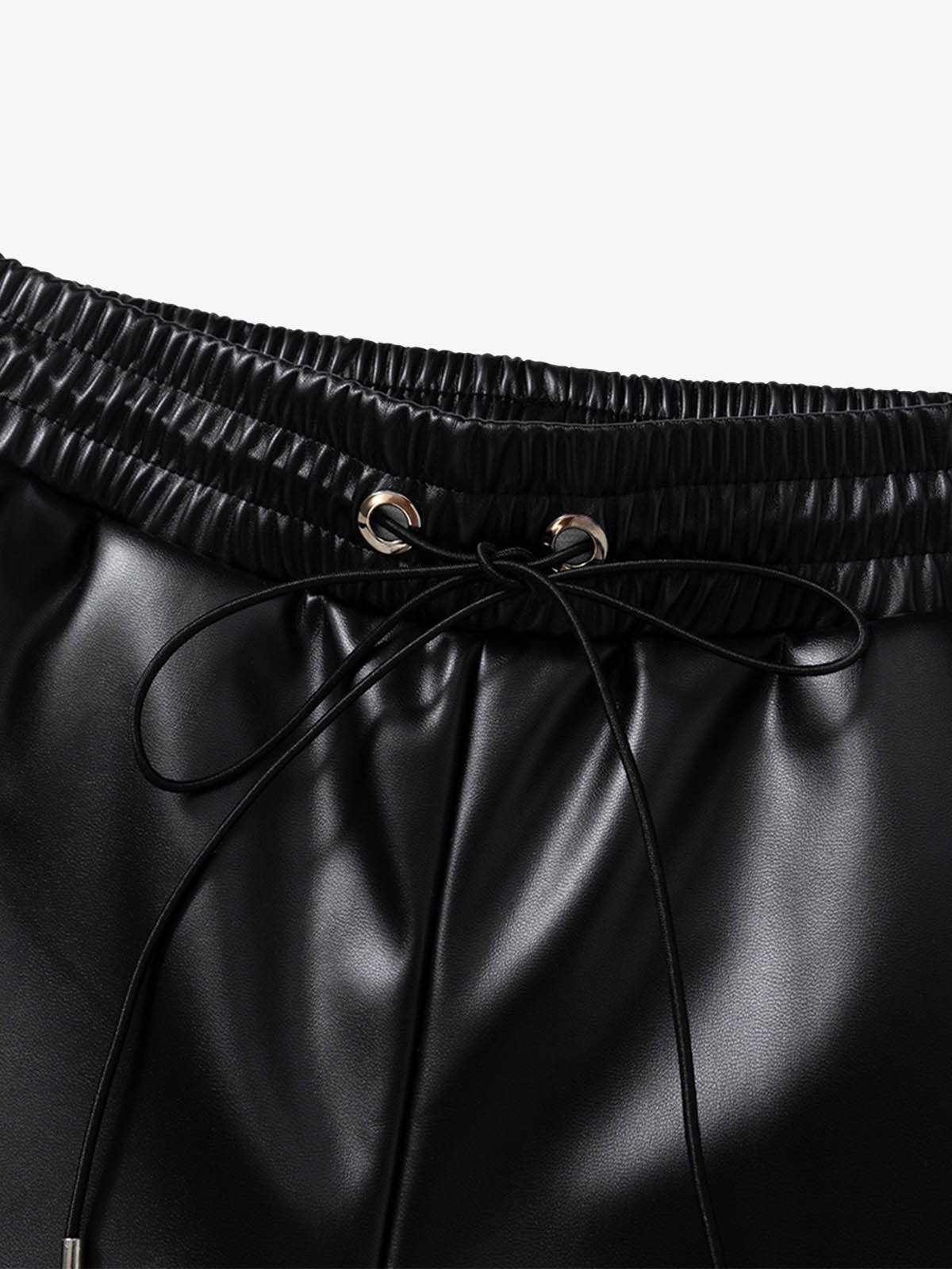 Striped Racing Faux-Leather Shorts 