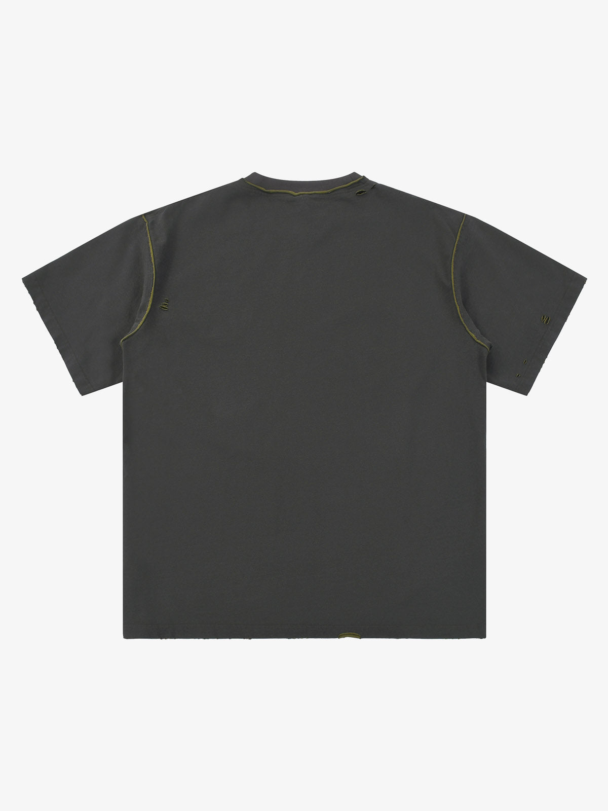 "OK" Patch Color-Block Ripped Reversible T-Shirt 