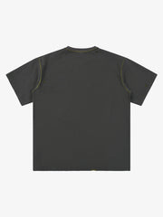 "OK" Patch Color-Block Ripped Reversible T-Shirt 