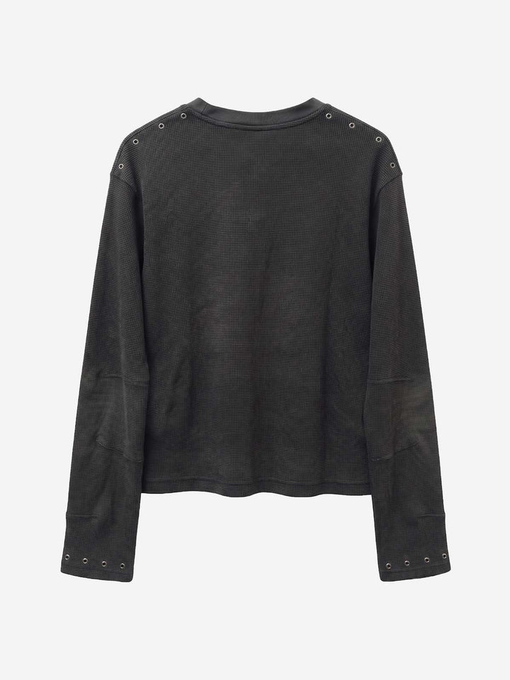 Waffle Knit Metal Detail Tee