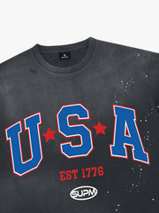 USA Graphic Splatter Washed T-Shirt 