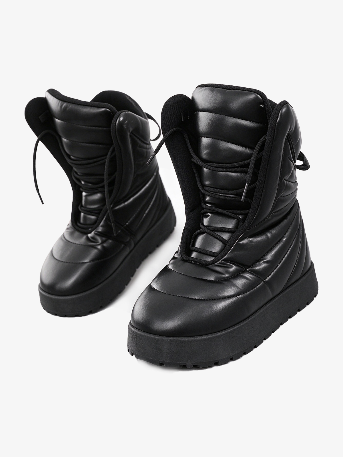 Futuristic Ribbed Padded Boots