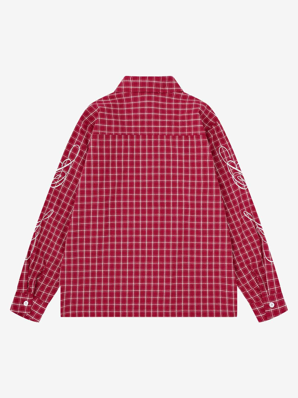 Star Applique Plaid Long Sleeve Shirt