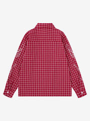 Star Applique Plaid Long Sleeve Shirt