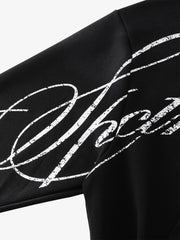 High Street Script Letter Print Zip-up Hoodie Jacket 