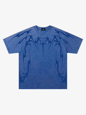 Cross Thorn Graphic Distressed Tee