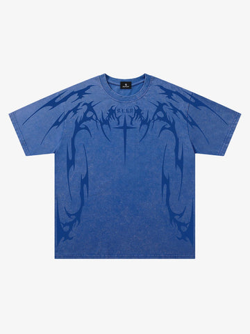 Cross Thorn Graphic Distressed Tee