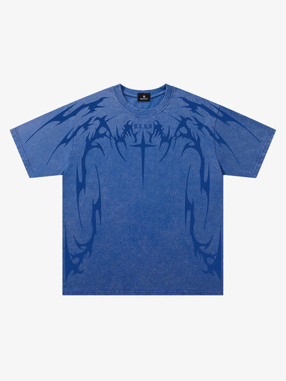Cross Thorn Graphic Distressed Tee