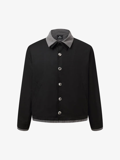 Deconstructed Double-Collar Cropped Jacket