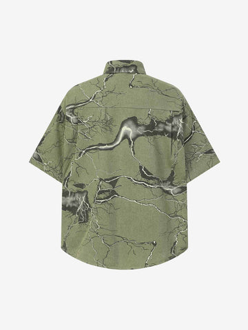 Lightning Storm Print Short Sleeve Shirt 