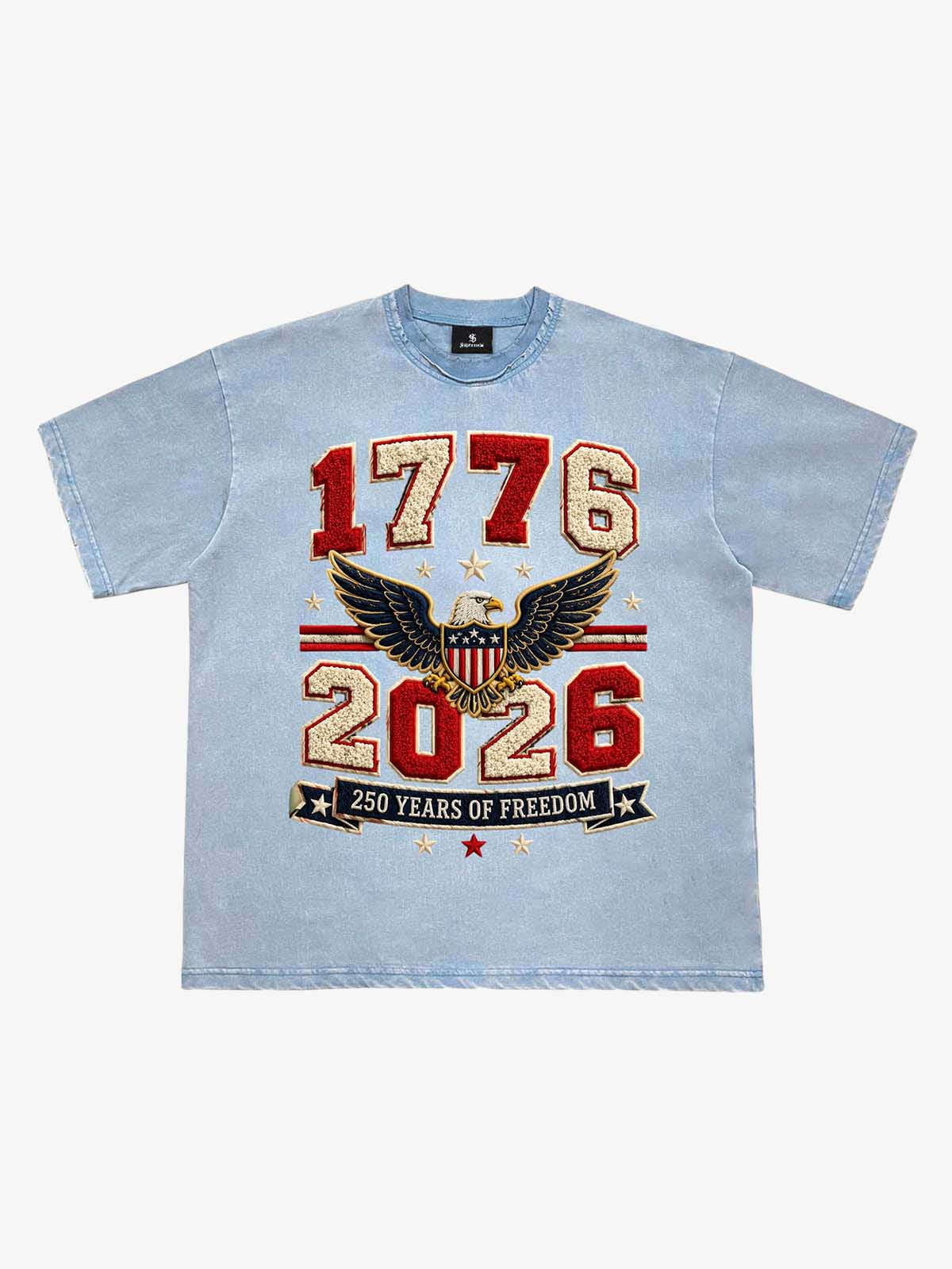 Towel Embroidery Washed Vintage T-Shirt 