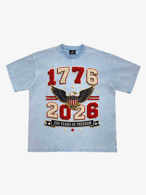 Towel Embroidery Washed Vintage T-Shirt 