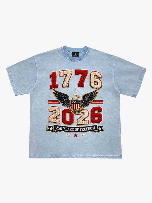 T-shirt vintage lavé brodé en serviette