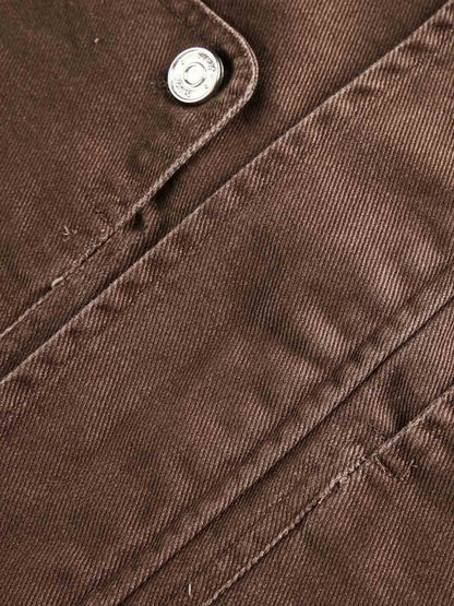 Stand Collar Elastic Hem Pocket Jacket