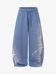 Thorn Pattern Embroidered Baggy Sweatpants